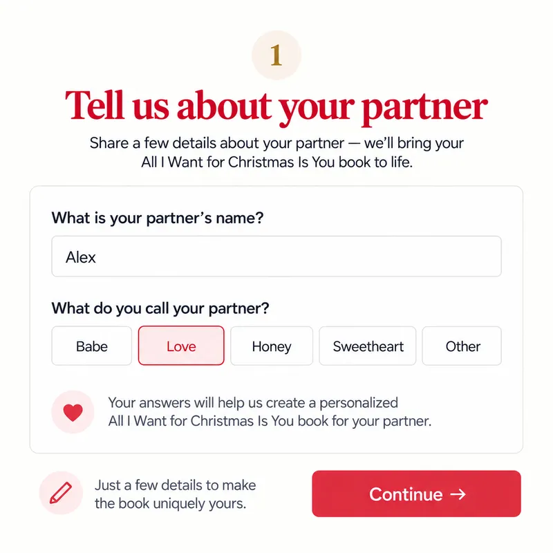 Enter your names and upload a photo of you both
