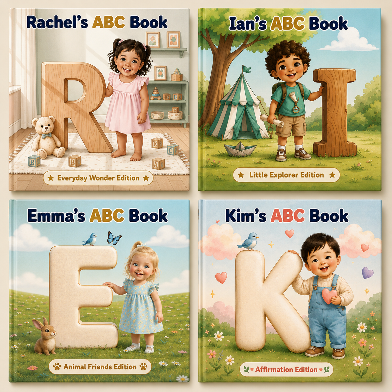 Personalized ABC book — sample spread