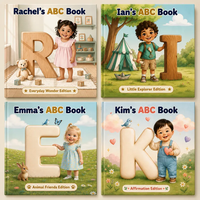 Personalized ABC book — sample spread