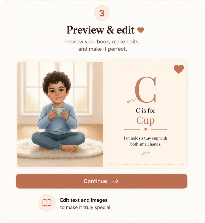 Preview, edit, and order your book