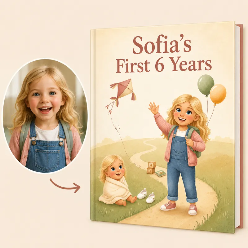 Hardcover personalized birthday book for a child