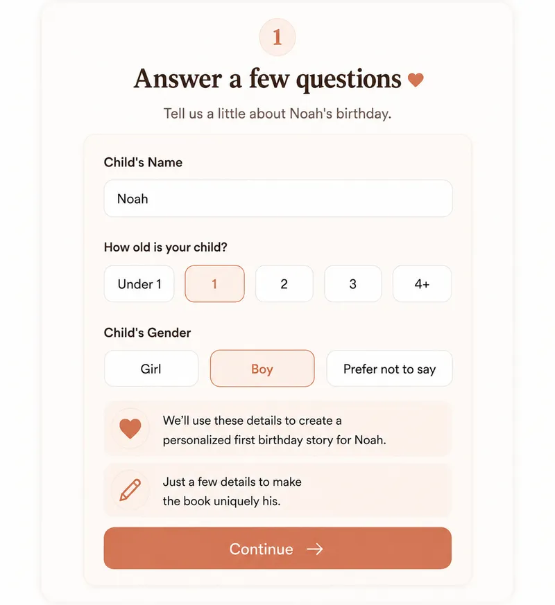 Answer a few questions and choose your theme
