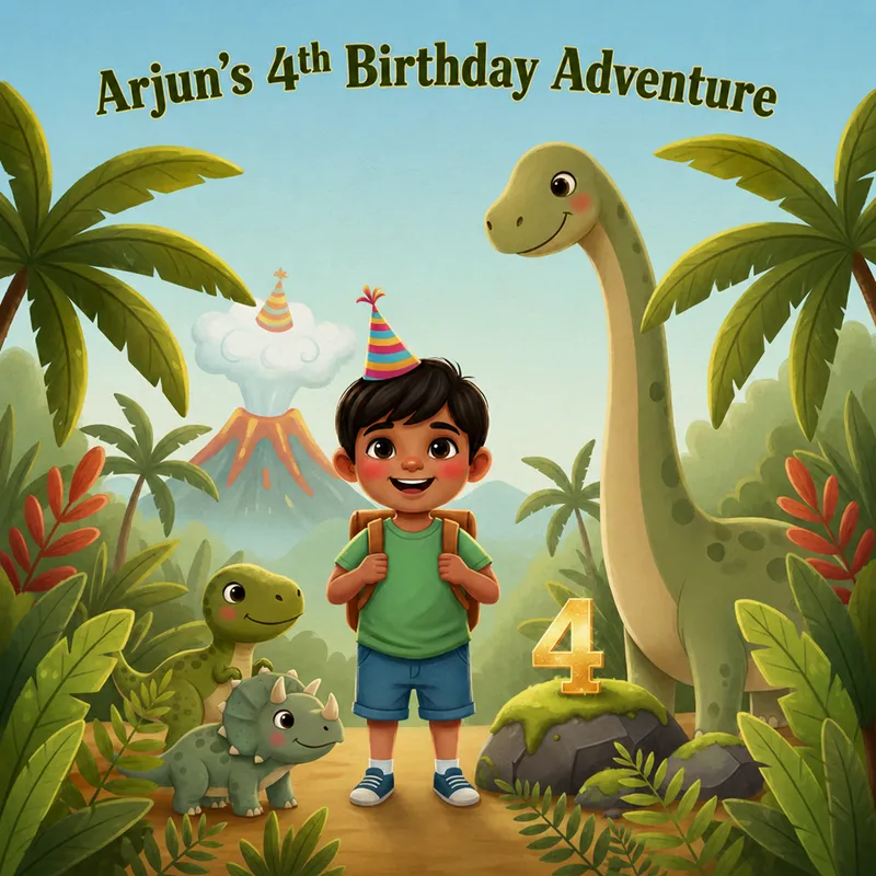 Birthday Adventure theme cover — [Name]'s [Age]th Birthday Adventure