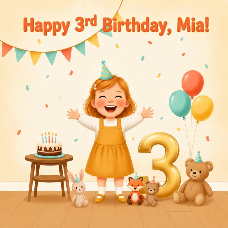 Classic Happy birthday theme cover — Happy [Age]th Birthday, [Name]!