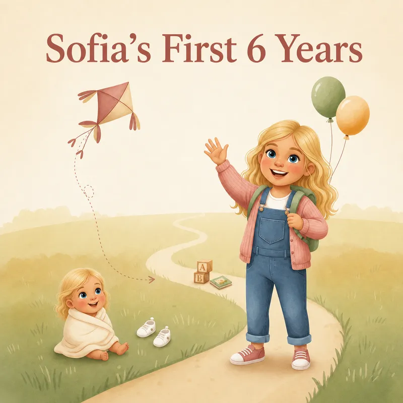 First Years theme cover — [Name]'s First [Age] Years