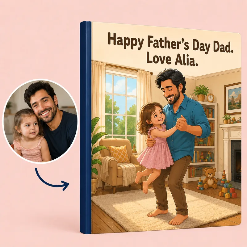Personalized toddler & dad book — Backyard Explorer theme