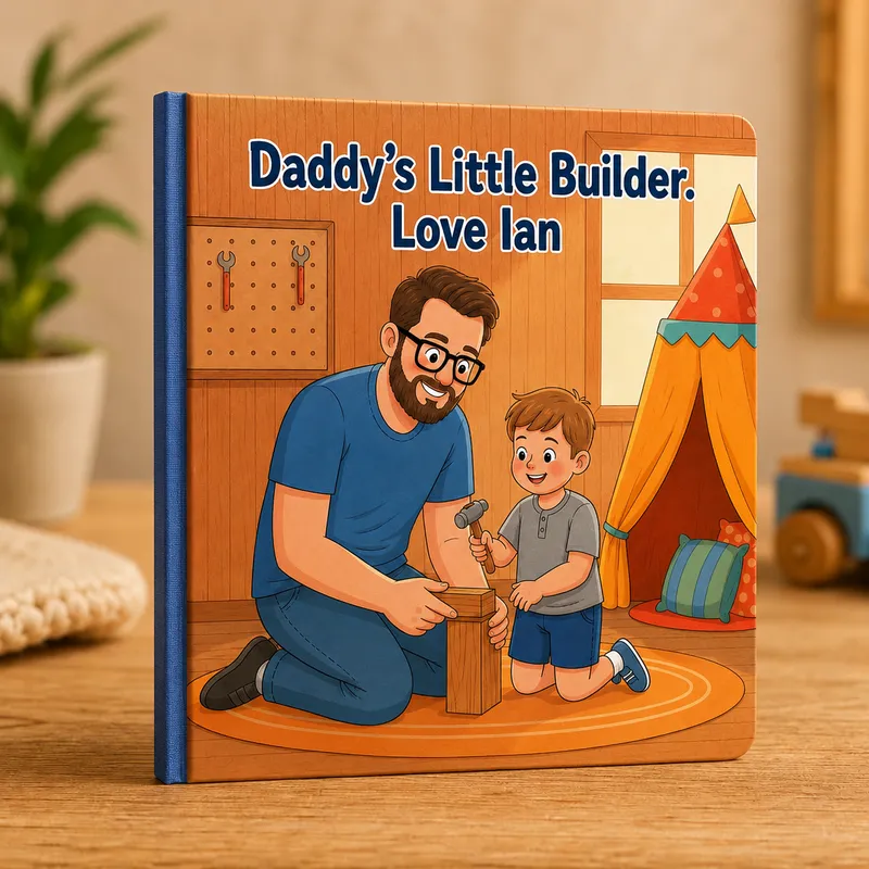 Personalized Daddy's Little Helper hardcover keepsake