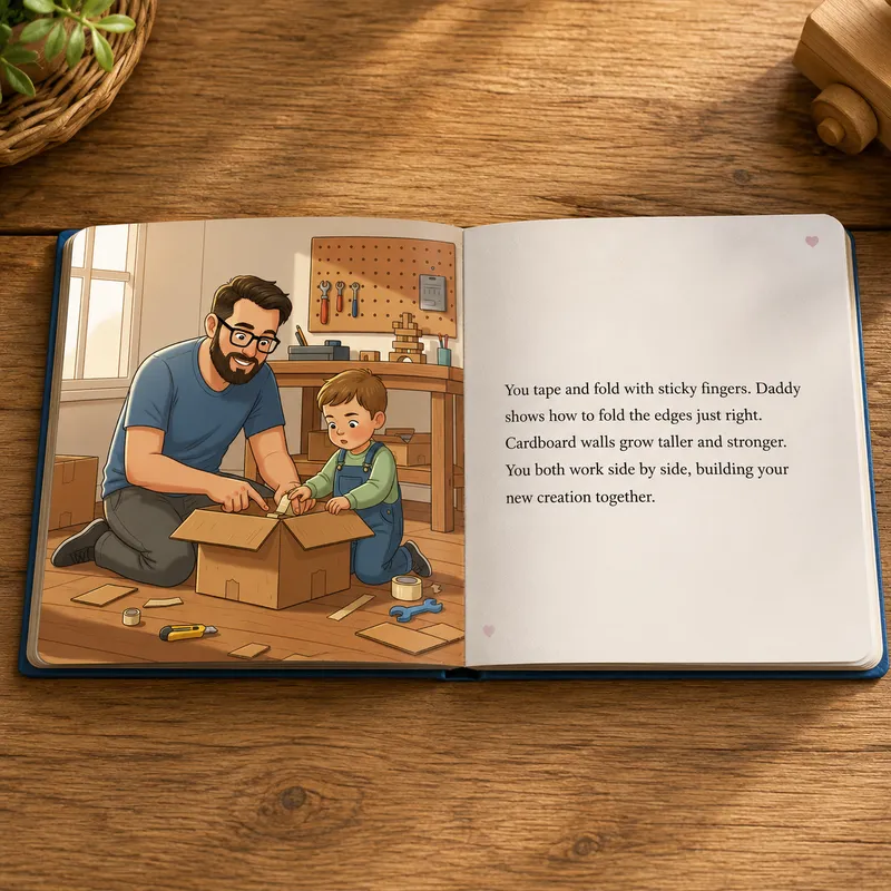 Interior page from a personalized Daddy's Little Helper book