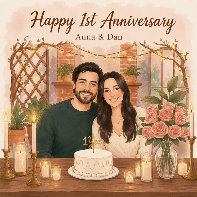 Happy 1st Anniversary theme cover