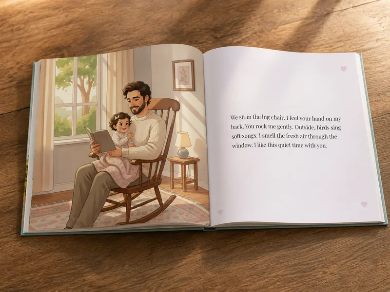 Interior page from a personalized First Father’s Day book