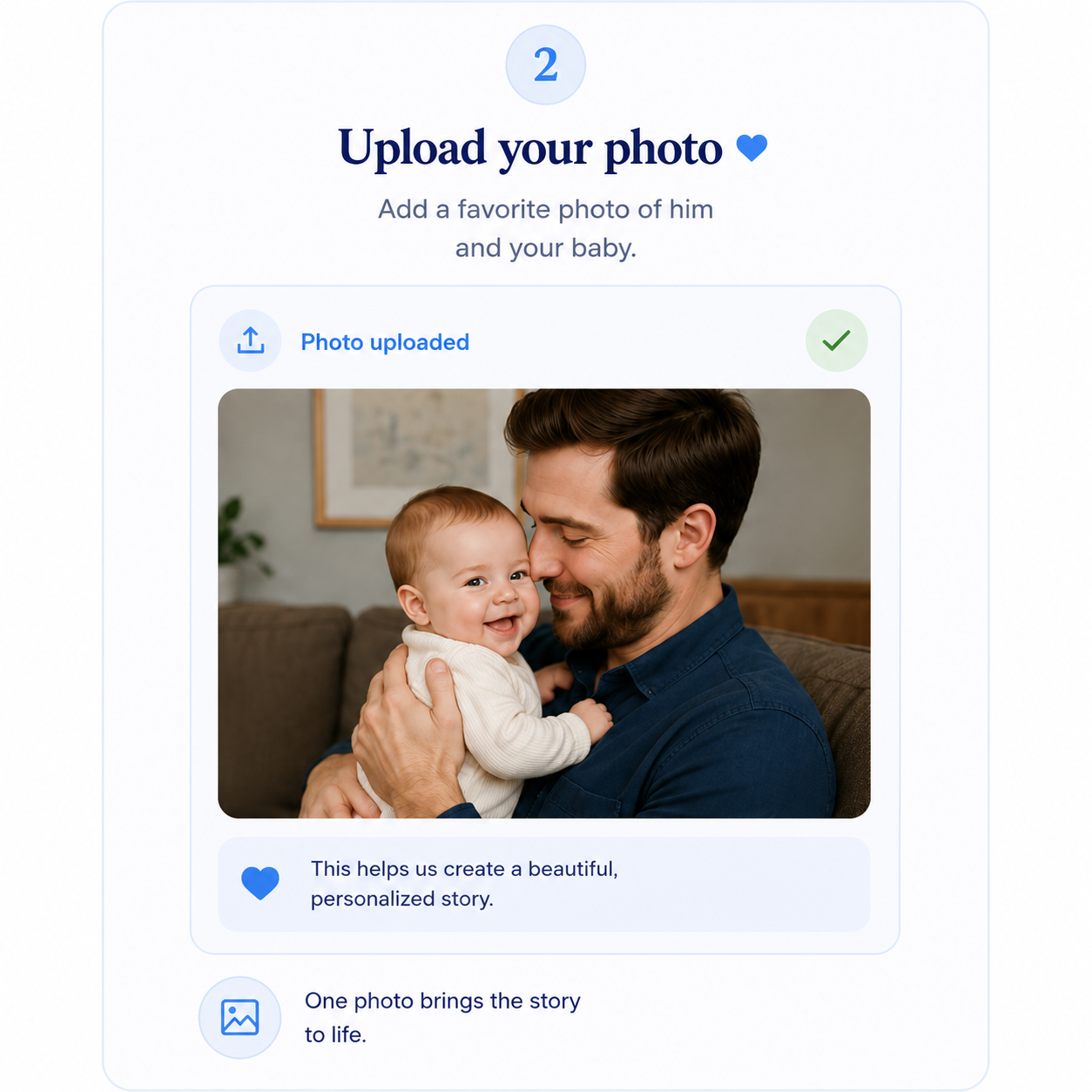 Upload one photo of dad and baby