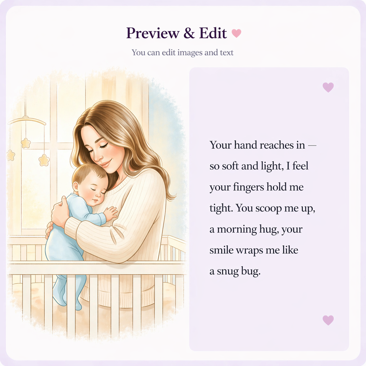 Preview, edit, and order your book