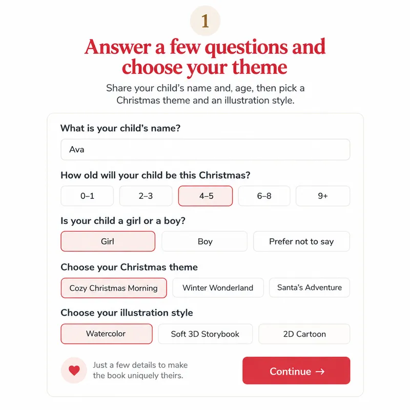 Answer a few questions and choose your theme