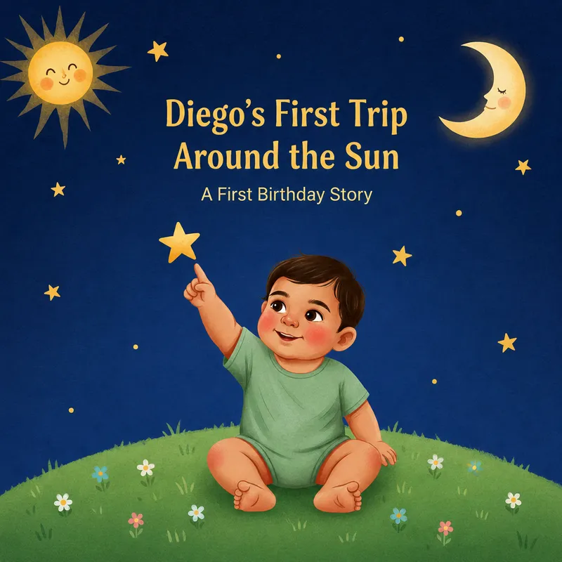 Around the Sun first birthday theme cover — My First Trip Around the Sun