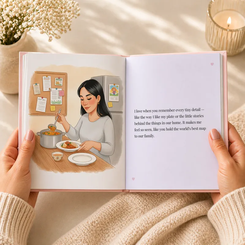 Interior page from a personalized Mom Appreciation book