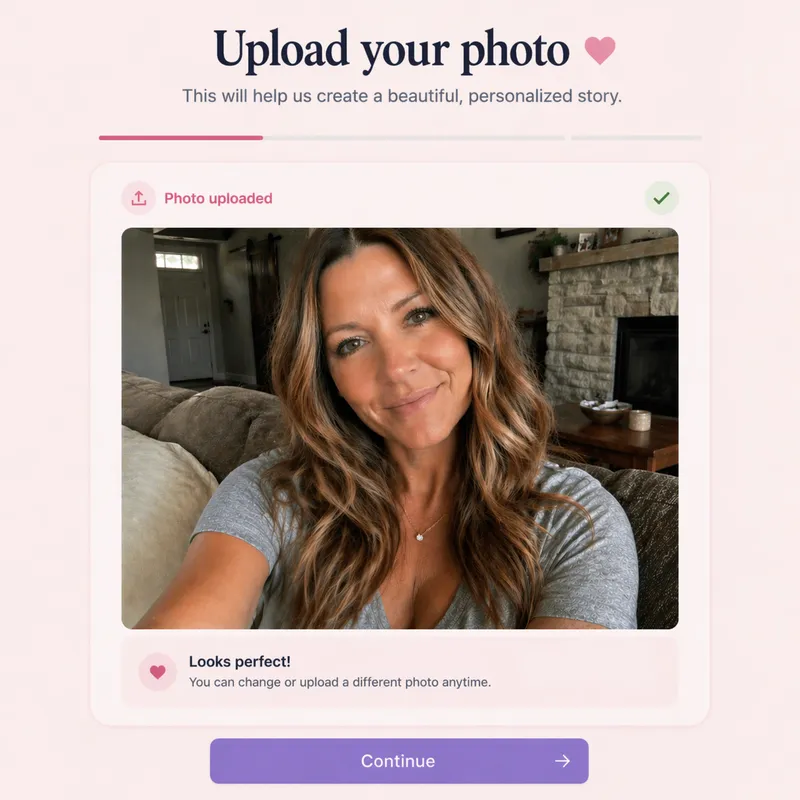 Upload one clear photo of Mom