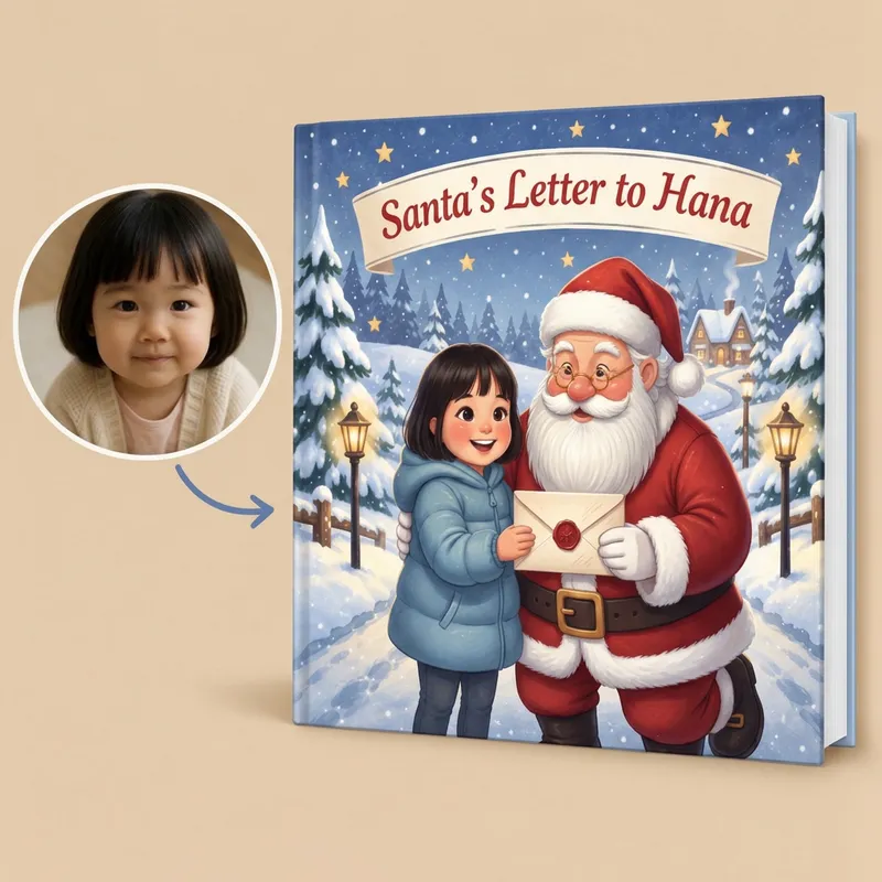 Official North Pole Nice List certificate page with the child's name and the Christmas year