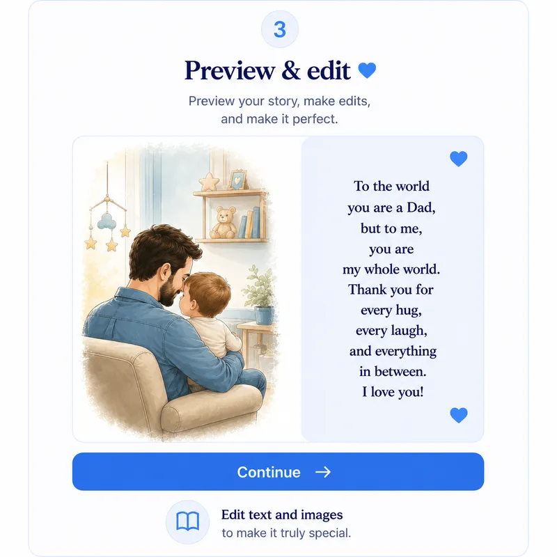 Preview, edit, and order your book