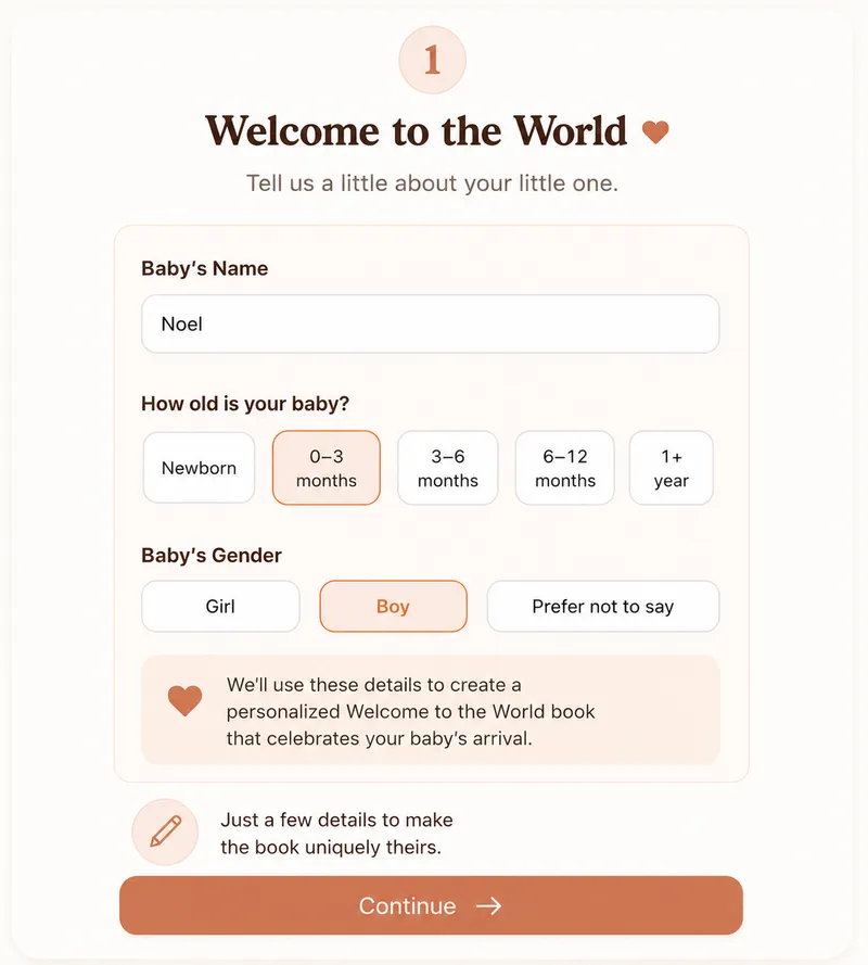 Tell us who's welcoming the baby and choose your style