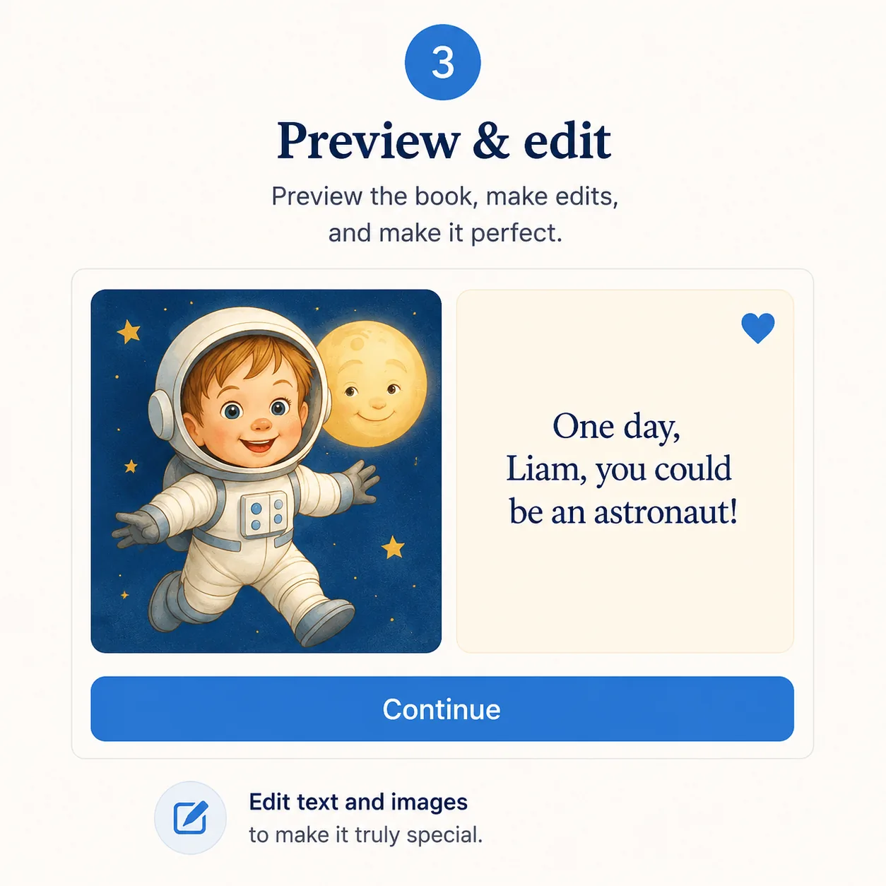 Preview, edit, and order your book