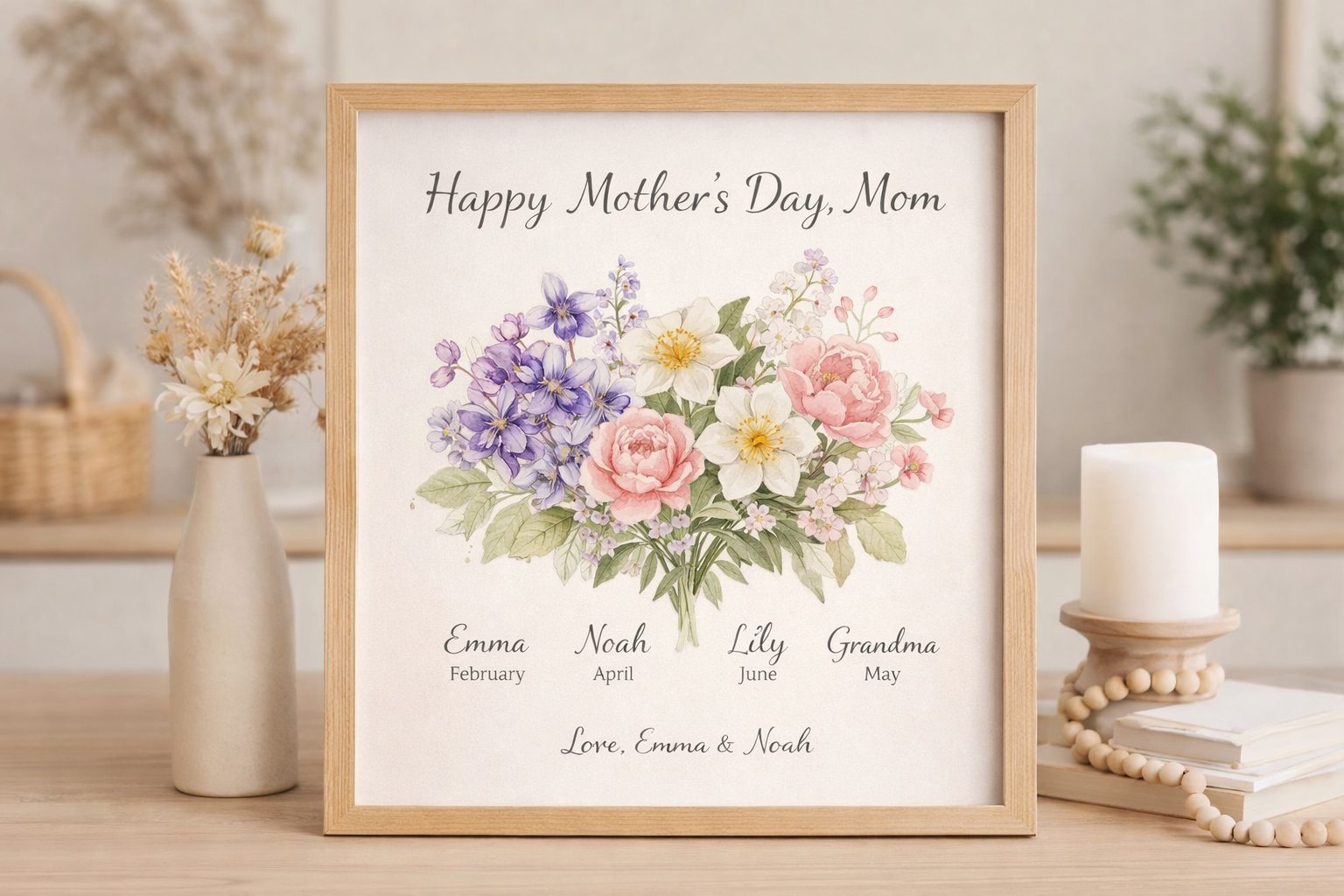 AI Birthflower Family Portrait